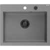 Mexen Elix, 1-komorový granitový drez 600 x 500 mm, sivý, čierny sifón - 6525601005-71-B Mexen Elix, 1-komorový granitový drez 600 x 500 mm, sivý, čierny sifón - 6525601005-71-B