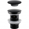 CERANO - Umývadlový výpust - 5/4“ click-clack s prepadom + kryt z liateho mramoru - čierna matná CERANO - Umývadlový výpust - 5/4“ click-clack s prepadom + kryt z liateho mramoru - čierna matná