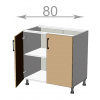 Casarredo CRAFT skrinka 80, L8082, grafit/Craft zlatý Casarredo CRAFT skrinka 80, L8082, grafit/Craft zlatý