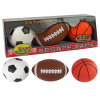 LEAN TOYS Sada mäkkých športových lôpt 3 v 1: Futbal, basketbal, bejzbal LEAN TOYS Sada mäkkých športových lôpt 3 v 1: Futbal, basketbal, bejzbal