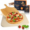 Kameň na pečenie pizze a chleba s lopatou, obdĺžnikový, do 1200°C, 30x38x1,5cm Kameň na pečenie pizze a chleba s lopatou, obdĺžnikový, do 1200°C, 30x38x1,5cm