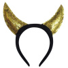 Čelenka s glitry Čertovské rohy zlaté Čelenka s glitry Čertovské rohy zlaté