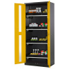 Skriňa na chemikálie Systema-T CS-84G, korpus antracitový, krídlové dvere žlté, 4 výsuvné vane Skriňa na chemikálie Systema-T CS-84G, korpus antracitový, krídlové dvere žlté, 4 výsuvné vane