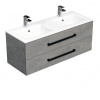 Swiss aqua technologies Koupelnová skříňka s černou úchytkou a umyvadlem SAT Cube Way 120x53x46 cm beton mat CUBE46C1202BEMOD Swiss aqua technologies Koupelnová skříňka s černou úchytkou a umyvadlem SAT Cube Way 120x53x46 cm beton mat CUBE46C1202BEMOD