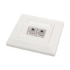 Zásuvka Solarix 2x RJ45, STP, Cat 6, pod omítku, bílá Zásuvka Solarix 2x RJ45, STP, Cat 6, pod omítku, bílá