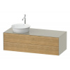 DURAVIT White Tulip závesná skrinka pod umývadlo na dosku vľavo, 2 zásuvky, 1300 x 550 x 408 mm, dub prírodný masív/taupe matná, WT4987LH560 DURAVIT White Tulip závesná skrinka pod umývadlo na dosku vľavo, 2 zásuvky, 1300 x 550 x 408 mm, dub prírodný masív/taupe matná, WT4987LH560