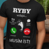 Tričko s potlačou Ryby volajú Dámsky Čierna M Tričko s potlačou Ryby volajú Dámsky Čierna M
