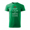 Pánske tričko pre programátorov Keep calm and write code, Barva Zelená, Velikost 3XL Bezvatriko.cz 0238 Pánske tričko pre programátorov Keep calm and write code, Barva Zelená, Velikost 3XL Bezvatriko.cz 0238