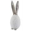 Dekorácia vajcia s ušami, umelá kožušina / PES, biela / strieborná, 13x13x38cm, (balenie obsahuje 1ks)|Ego Dekor Dekorácia vajcia s ušami, umelá kožušina / PES, biela / strieborná, 13x13x38cm, (balenie obsahuje 1ks)|Ego Dekor