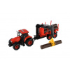 Traktor Zetor s vlekem na dřevo, setrvačník, zvukové a světelné efekty, 36 cm Traktor Zetor s vlekem na dřevo, setrvačník, zvukové a světelné efekty, 36 cm