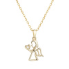 Pozlátený strieborný náhrdelník anjel so zirkónom v srdiečku 12073.1 Pozlátený strieborný náhrdelník anjel so zirkónom v srdiečku 12073.1
