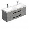 Swiss aqua technologies Koupelnová skříňka s černou úchytkou a umyvadlem SAT Cube Way 120x53x40 cm beton mat CUBE2C120ZBE Swiss aqua technologies Koupelnová skříňka s černou úchytkou a umyvadlem SAT Cube Way 120x53x40 cm beton mat CUBE2C120ZBE