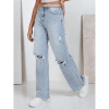 Modré dámske baggy džínsy s dierami UY2491, uy2491-M M Modré dámske baggy džínsy s dierami UY2491, uy2491-M M