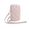 Guess PU Quilted 4G Metal Logo Wallet Phone Bag Zipper Pink Guess PU Quilted 4G Metal Logo Wallet Phone Bag Zipper Pink