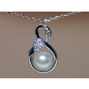Strieborný náhrdelník so zirkónmi a perlou labuť PN555B Strieborný náhrdelník so zirkónmi a perlou labuť PN555B