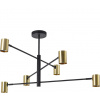 Light Prestige Luster Snow, zlatý a čierny, 6xGU10x10W, kov, rozmery: 44,5x80x80 cm, IP20, Light Prestige Light Prestige Luster Snow, zlatý a čierny, 6xGU10x10W, kov, rozmery: 44,5x80x80 cm, IP20, Light Prestige