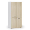 Kancelárska policová skriňa PRIMO WHITE, polené dvere, 800 x 500 x 1781 mm, biela/dub prírodná Kancelárska policová skriňa PRIMO WHITE, polené dvere, 800 x 500 x 1781 mm, biela/dub prírodná
