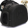 Čierna prenosná taška pre mačky, penová, so skladacou ventiláciou Čierna prenosná taška pre mačky, penová, so skladacou ventiláciou