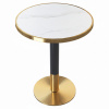 Tempo Kondela Jedálenský bistro stôl, biely mramor/čierna/zlatá, priemer 80 cm, OREN Tempo Kondela Jedálenský bistro stôl, biely mramor/čierna/zlatá, priemer 80 cm, OREN