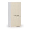 Kancelárska policová skriňa PRIMO WHITE, polené dvere, 800 x 500 x 1781 mm, biela/breza Kancelárska policová skriňa PRIMO WHITE, polené dvere, 800 x 500 x 1781 mm, biela/breza