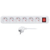 Solight predlžovací prívod 3m, 6 zásuviek, vypínač, 16A/3680W, PVC, biely PP72X Solight predlžovací prívod 3m, 6 zásuviek, vypínač, 16A/3680W, PVC, biely PP72X