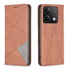 Peňaženkové kožené puzdro Rhombus Texture na Xiaomi Redmi Note 13 4G - Hnedá Peňaženkové kožené puzdro Rhombus Texture na Xiaomi Redmi Note 13 4G - Hnedá