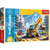 Puzzle Trefl 60 dielikov Traktor s rýpadlo-nakladačom Puzzle Trefl 60 dielikov Traktor s rýpadlo-nakladačom