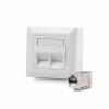 Keline zásuvka Modulo50 Cat 6A, povrchová, osadená s 2xKEJ-C6A-S-HD Keline zásuvka Modulo50 Cat 6A, povrchová, osadená s 2xKEJ-C6A-S-HD