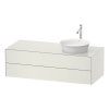 DURAVIT White Tulip závesná skrinka pod umývadlo na dosku vpravo, 2 zásuvky, 1300 x 550 x 408 mm, biela matná, WT4987R3636 DURAVIT White Tulip závesná skrinka pod umývadlo na dosku vpravo, 2 zásuvky, 1300 x 550 x 408 mm, biela matná, WT4987R3636