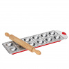 KUCHENPROFI Wabet červená - forma na ravioli / pierogi hliníková s valčekom KUCHENPROFI Wabet červená - forma na ravioli / pierogi hliníková s valčekom