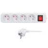 Solight prodlužovací přívod 5m, 4 zásuvky, vypínač, 16A/3680W, PVC, bílý PP33X Solight prodlužovací přívod 5m, 4 zásuvky, vypínač, 16A/3680W, PVC, bílý PP33X