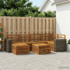 Rohová sofa sada 6 pcs Přírodní Masivní akátové dřevo 3384605 Rohová sofa sada 6 pcs Přírodní Masivní akátové dřevo 3384605