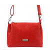 Červená kožená crossbody kabelka MiaMore stredných rozmerov Červená kožená crossbody kabelka MiaMore stredných rozmerov