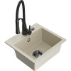 Mexen Milo granitový drez 1-komorový s kuchynskou batériou Aster, béžový - 6505-69-73450-70-B Mexen Milo granitový drez 1-komorový s kuchynskou batériou Aster, béžový - 6505-69-73450-70-B