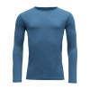Pánske merino tričko Devold Breeze 150 Shirt Man blue melange L Pánske merino tričko Devold Breeze 150 Shirt Man blue melange L