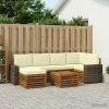 Rohová sofa sada s polštářem 7 pcs Přirozená a Krémová 3384606 Rohová sofa sada s polštářem 7 pcs Přirozená a Krémová 3384606