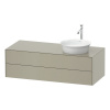 DURAVIT White Tulip závesná skrinka pod umývadlo na dosku vpravo, 2 zásuvky, 1300 x 550 x 408 mm, taupe matná, WT4987R6060 DURAVIT White Tulip závesná skrinka pod umývadlo na dosku vpravo, 2 zásuvky, 1300 x 550 x 408 mm, taupe matná, WT4987R6060