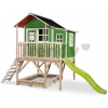 Domček cédrový na pilieroch Loft 550 Green Exit Toys veľký s vodeodolnou strechou pieskoviskom a 1,75 m šmykľavkou zelený Domček cédrový na pilieroch Loft 550 Green Exit Toys veľký s vodeodolnou strechou pieskoviskom a 1,75 m šmykľavkou zelený