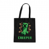Creeper - taška s potlačou pre fanúšikov hry Minecraft - Tričkový | Čierna Creeper - taška s potlačou pre fanúšikov hry Minecraft - Tričkový | Čierna
