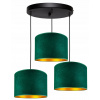 GLIMEX Závesné svietidlo Emerald Glow – trojité prevedenie so smaragdovým velúrom a zlatým vnútrom, 2 varianty Typ: Typ 1 GLIMEX Závesné svietidlo Emerald Glow – trojité prevedenie so smaragdovým velúrom a zlatým vnútrom, 2 varianty Typ: Typ 1