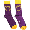 Ponožky Nirvana - Yellow Happy Face, Unisex,Fialová,UK 7 - 11 Ponožky Nirvana - Yellow Happy Face, Unisex,Fialová,UK 7 - 11