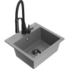 Mexen Milo žulový kuchynský drez s 1-komorou a kuchynskou batériou Aster, sivý - 6505-71-73450-70-B Mexen Milo žulový kuchynský drez s 1-komorou a kuchynskou batériou Aster, sivý - 6505-71-73450-70-B