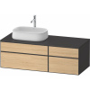 DURAVIT Zencha závesná skrinka pod umývadlo na dosku (umývadlo vľavo), 4 zásuvky, 1300 x 550 x 442 mm, dub prírodný/grafit super matná, ZE4826030800000 DURAVIT Zencha závesná skrinka pod umývadlo na dosku (umývadlo vľavo), 4 zásuvky, 1300 x 550 x 442 mm, dub prírodný/grafit super matná, ZE4826030800000