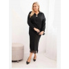 Kesi Włoski Komplet dámsky Plus Size so saténovým leskom a čipkou čierny Kesi Włoski Komplet dámsky Plus Size so saténovým leskom a čipkou čierny