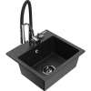 Mexen Milo granitový drez 1-komorový s kuchynskou batériou Aster, čierny/strieborný metalik - 6505-73-73450-07-B Mexen Milo granitový drez 1-komorový s kuchynskou batériou Aster, čierny/strieborný metalik - 6505-73-73450-07-B