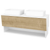 Dreja Umývadlová skrinka INVENCE SZZO 125 (2 umývadlá Joy) - L01 Biela vysoký lesk / D26 Ontario Dreja Umývadlová skrinka INVENCE SZZO 125 (2 umývadlá Joy) - L01 Biela vysoký lesk / D26 Ontario