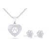 biju biju Súprava z chirurgickej ocele labka v srdci, retiazka + náušnice so zirkónmi 195 biju biju Súprava z chirurgickej ocele labka v srdci, retiazka + náušnice so zirkónmi 195