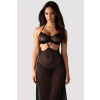 Obsessive Iliosa chemise - chemise + tangá Farba: Čierna, Veľkosť: L/XL Obsessive Iliosa chemise - chemise + tangá Farba: Čierna, Veľkosť: L/XL
