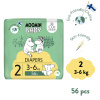 Moomin Baby 2 Newborn 3–6 kg (56 ks), eko plienky Moomin Baby 2 Newborn 3–6 kg (56 ks), eko plienky