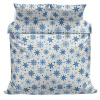 Kaptan Vánoční bavlna obliečky Vločky modrobílé 140x200 70x90 Kaptan Vánoční bavlna obliečky Vločky modrobílé 140x200 70x90